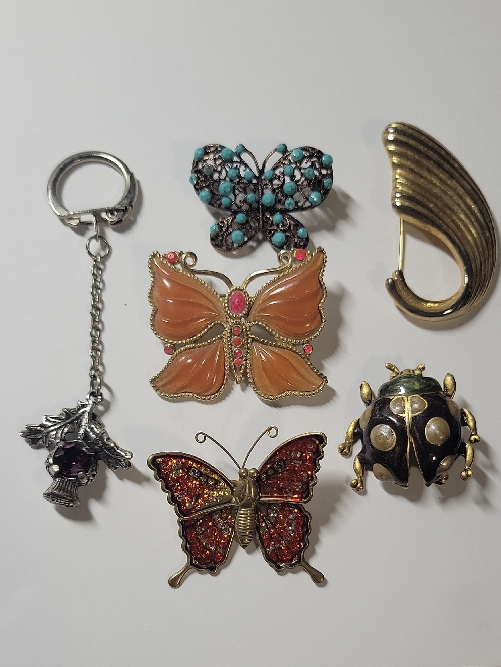 Butterfly Brooch Pin - Orange  Decorative Jewelry